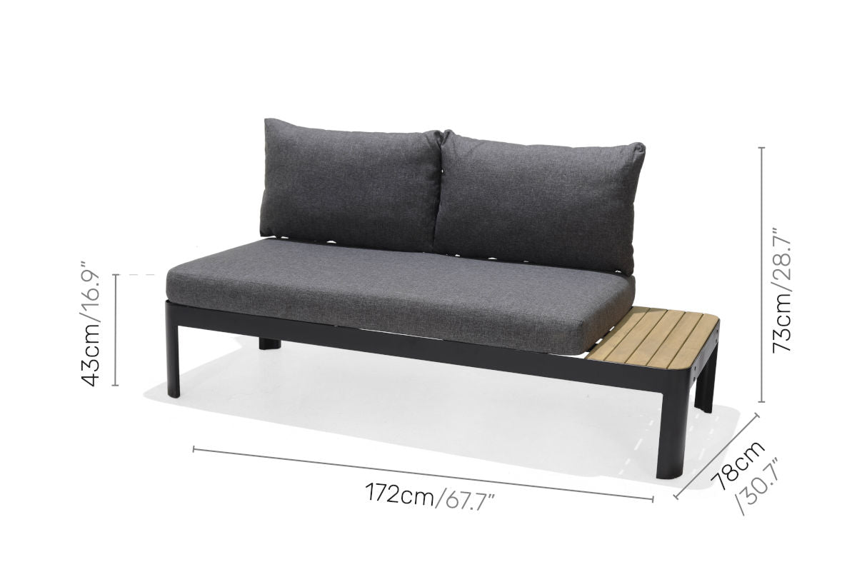 Portals Dark 2-Seater Outdoor Sofa