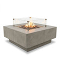 Envelor Manhattan Outdoor Fire Pit 36 In. X 36 In. Square Concrete Propane Fire Table with Lava Rocks and Cover