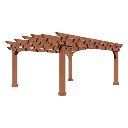 10' X 12' Alora Premium Outdoor All-Season Backyard Patio Cedar Wood Gazebo Pergola With Arched Roof