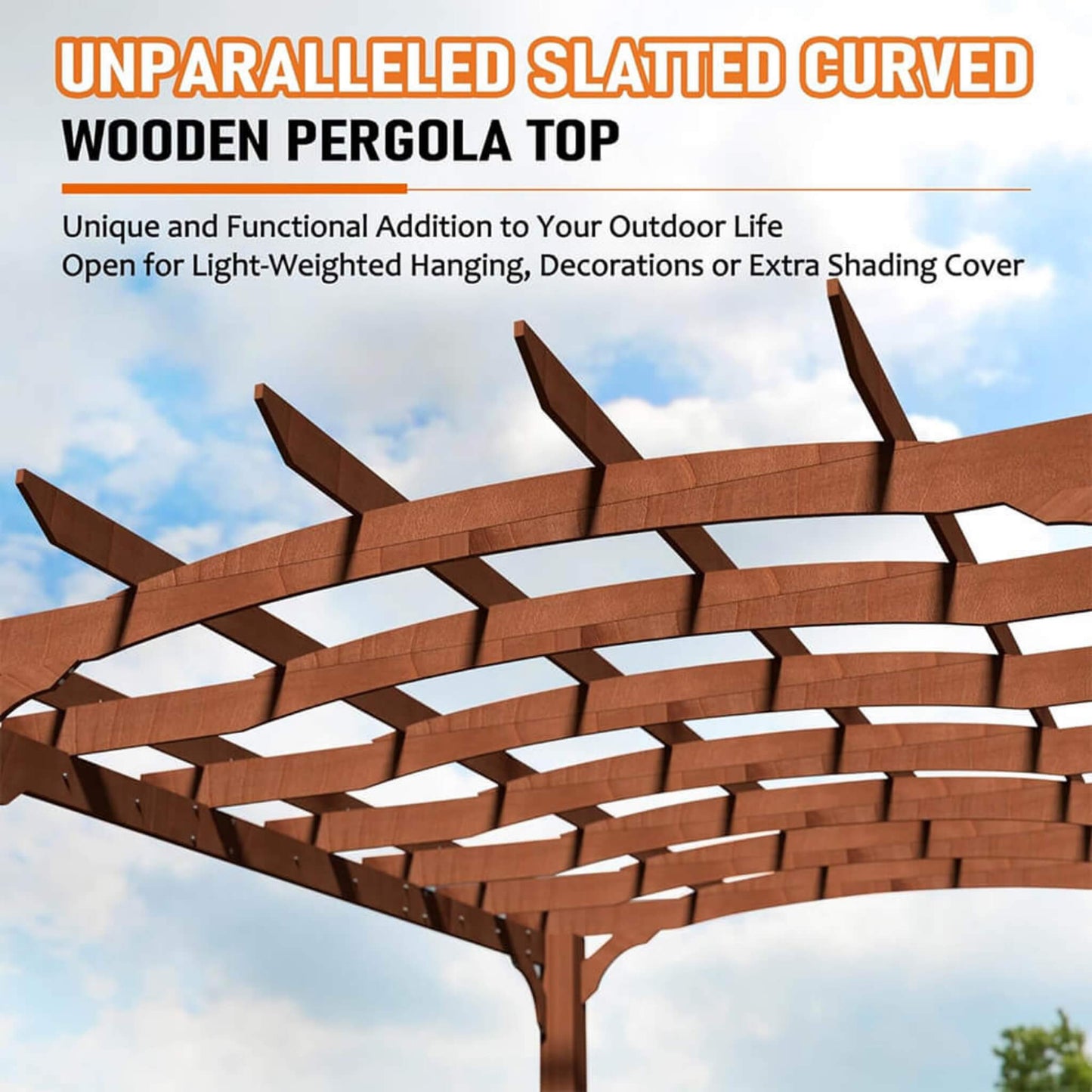 10' X 12' Alora Premium Outdoor All-Season Backyard Patio Cedar Wood Gazebo Pergola With Arched Roof