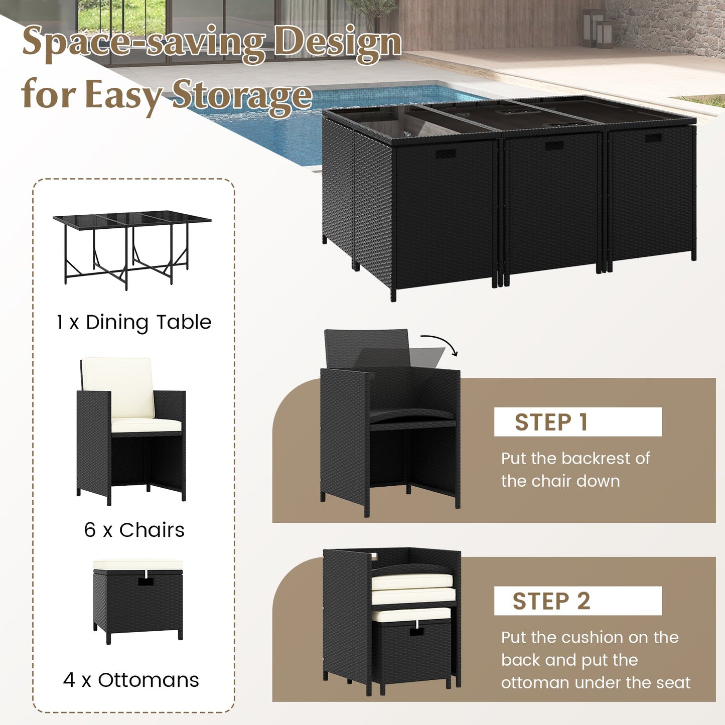 11 Piece Patio Dining Set