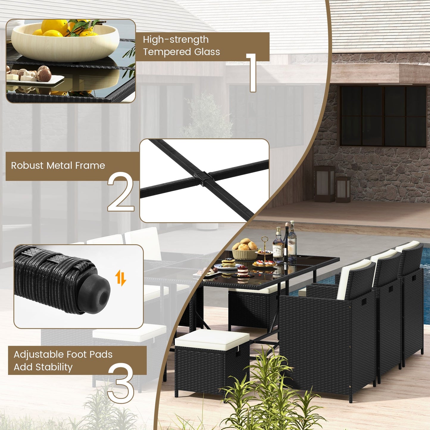 11 Piece Patio Dining Set
