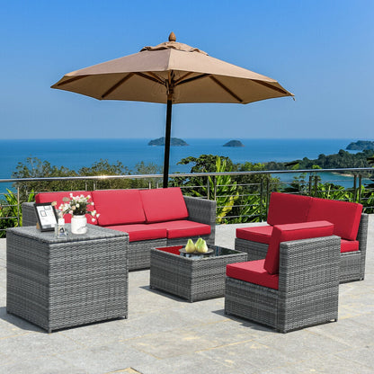 8-Piece Wicker Rattan Patio Sofa Dining Set