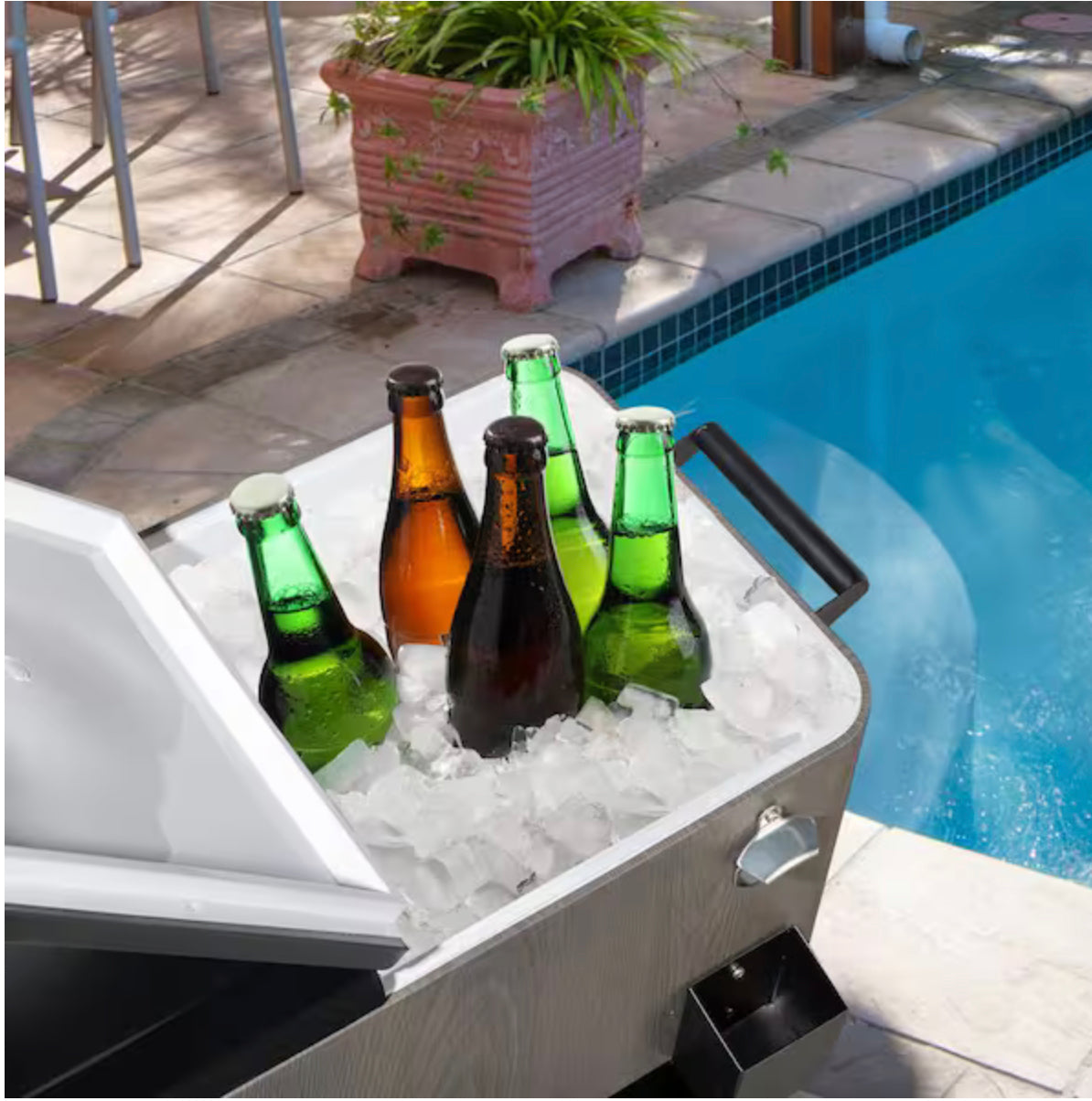 PatioEssence 80-Qt Stainless Steel Outdoor Beverage Cooler