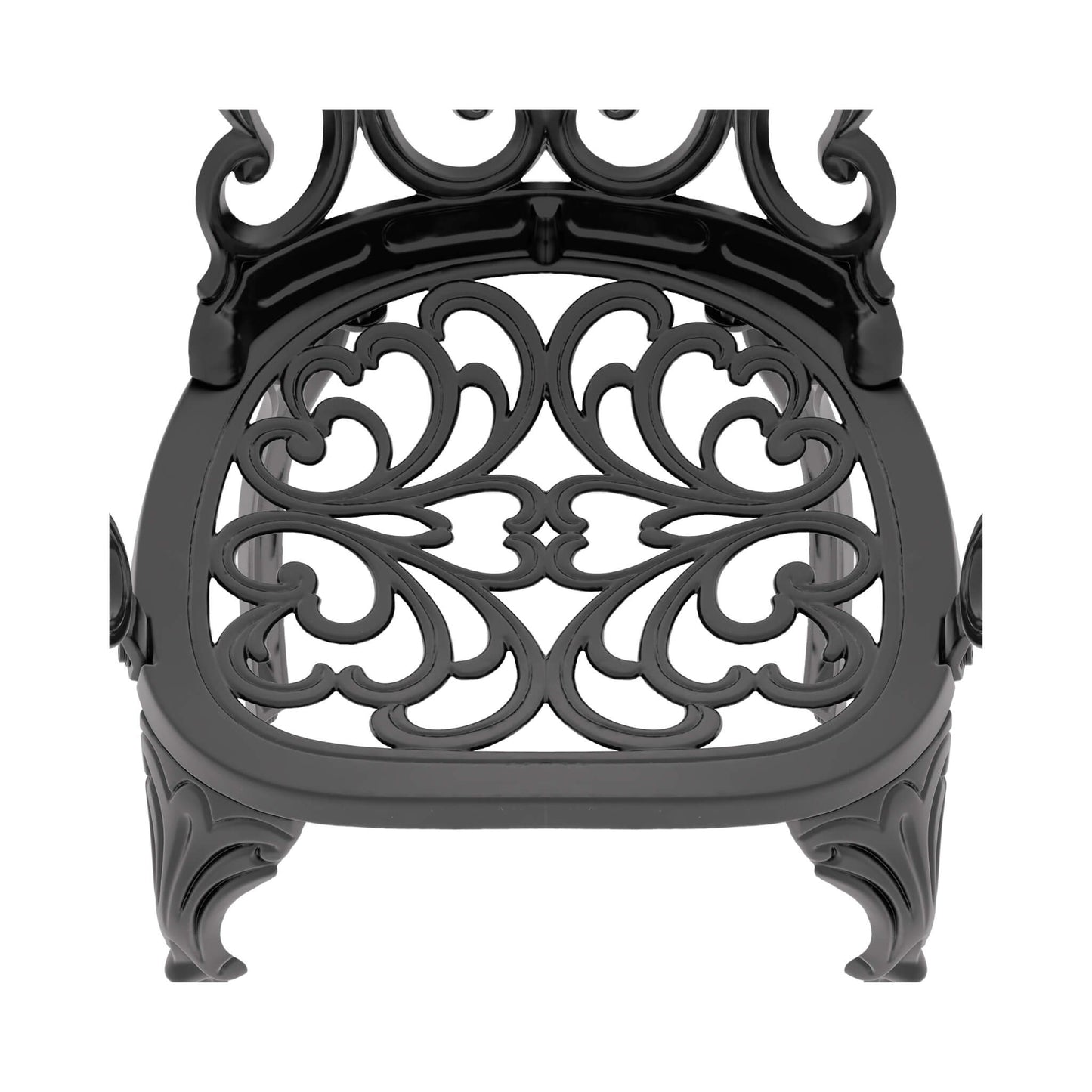 Alora 7-Piece Cast Aluminum Patio Furniture Set With Black Frame And Off-White Cushions