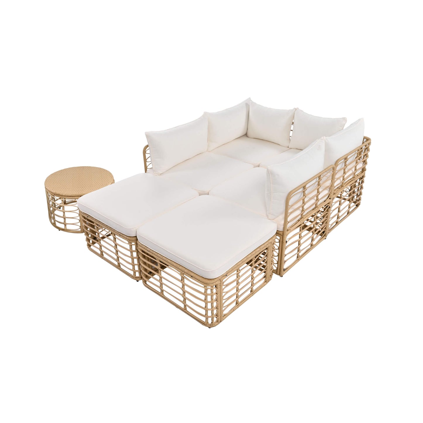 Alora 7-Piece Outdoor All-Weather Rattan Patio Sofa Set With Cushions