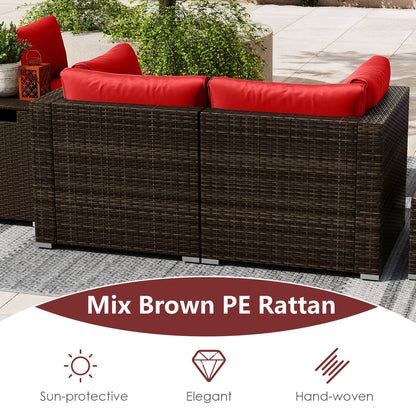 7 Pieces Outdoor Furniture Set with 32 Inch Fire Pit Table and Propane Tank Cover