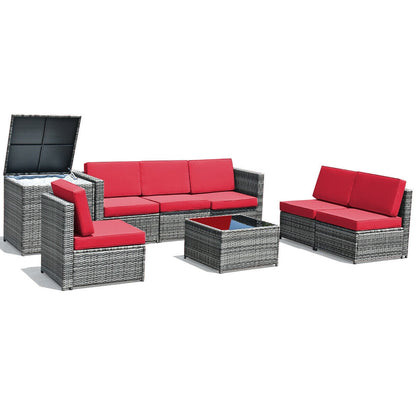 8-Piece Wicker Rattan Patio Sofa Dining Set