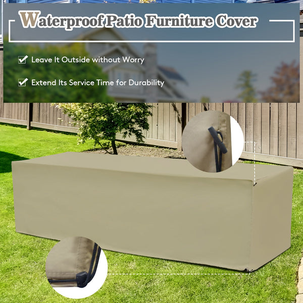 8-Piece Outdoor PE Rattan Patio Furniture Set with Storage Coffee Table and Waterproof Cover