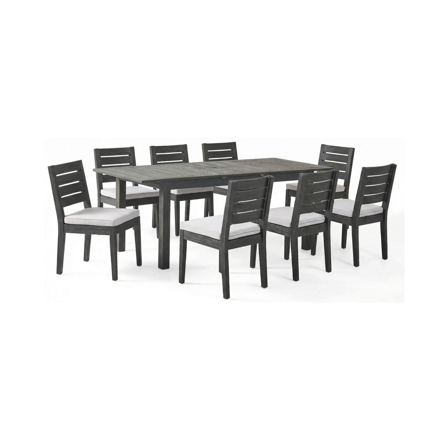 Alora 9-Piece Outdoor Dining Set With Extendable Acacia Wood Patio Table