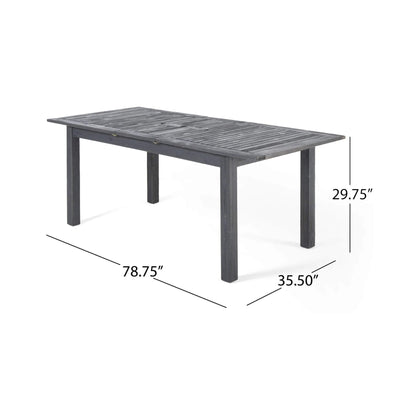 Alora 9-Piece Outdoor Dining Set With Extendable Acacia Wood Patio Table