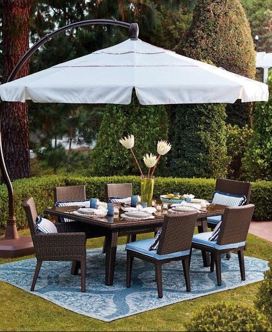 Hanover Lavallette 7-Piece Outdoor Dining Set with Umbrella