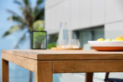 Rinjani Rectangular Table and 4 Vera Stacking Armchair Dining Set