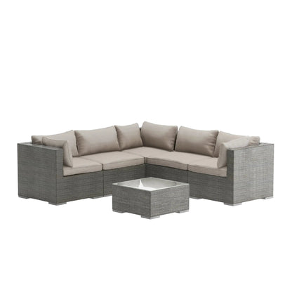 Sino 6-Piece All-Weather Wicker Modular Sofa Set