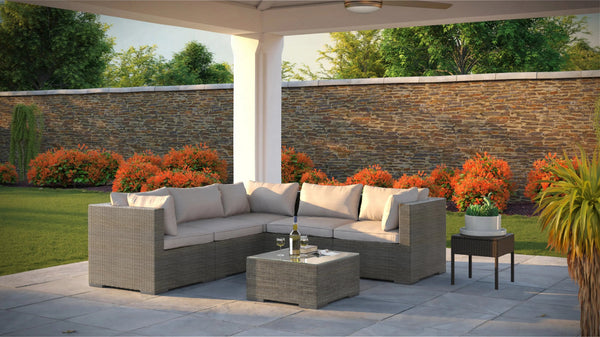 Sino 6-Piece All-Weather Wicker Modular Sofa Set