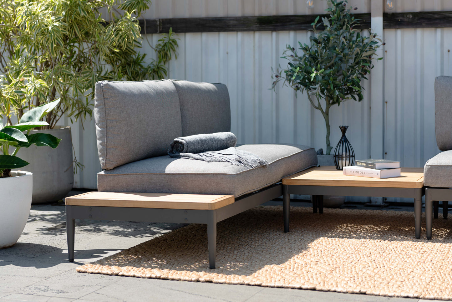 Topaz Outdoor 2-Seater Sofa and Coffee Table Set