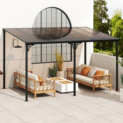 Wall-Mounted Patio Gazebo Large Outdoor Hardtop Pergola