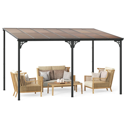 Wall-Mounted Patio Gazebo Large Outdoor Hardtop Pergola