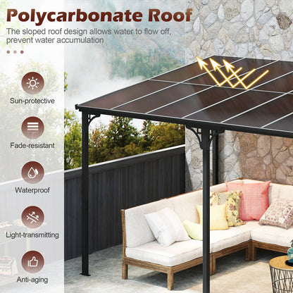 Wall-Mounted Patio Gazebo Large Outdoor Hardtop Pergola
