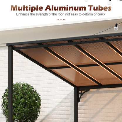 Wall-Mounted Patio Gazebo Large Outdoor Hardtop Pergola
