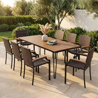 9PCS Patio Dining Set W/79'' Rectangular Dining Table & 8 — Studio Shot