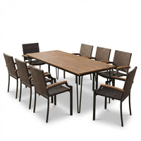 9PCS Patio Dining Set W/79'' Rectangular Dining Table & 8 — Studio Shot