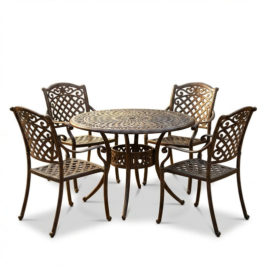 Chachere 4 - Person Patio Dining Set with round Table — Studio Shot