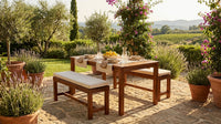 Highland 3-Piece Acacia Patio Dining Set — Lifestyle