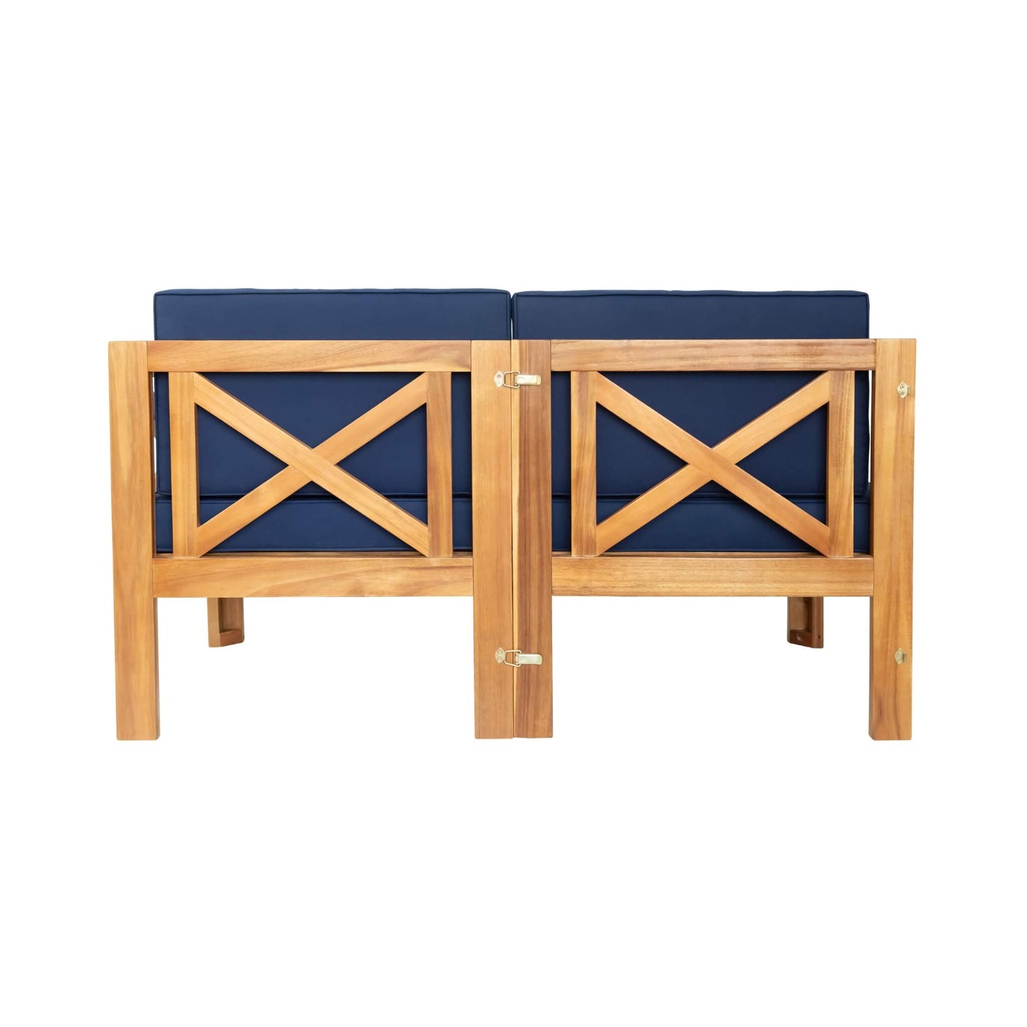 Alora 5-Piece Outdoor Patio Wood Sectional Sofa Set With Cushions