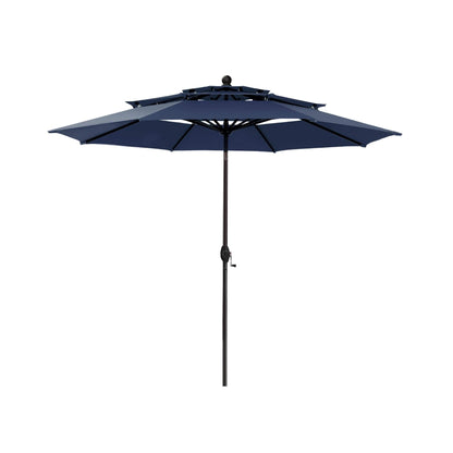 Alora Premium 6-Piece Bar Patio Furniture Set With Umbrella, Swivel Chairs, And Cushions