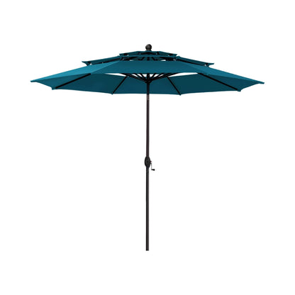 Alora Premium 6-Piece Bar Patio Furniture Set With Umbrella, Swivel Chairs, And Cushions