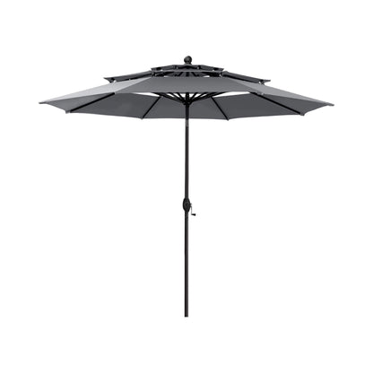 Alora Premium 6-Piece Bar Patio Furniture Set With Umbrella, Swivel Chairs, And Cushions