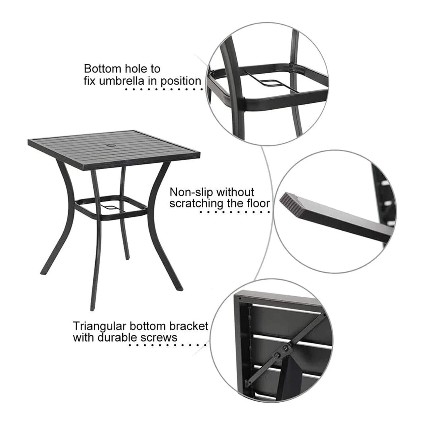 Alora Premium 6-Piece Bar Patio Furniture Set With Umbrella, Swivel Chairs, And Cushions
