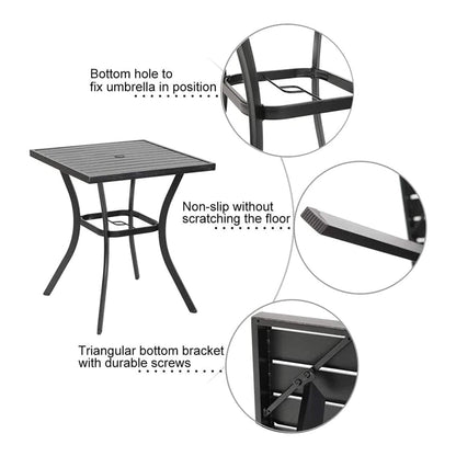 Alora Premium 6-Piece Bar Patio Furniture Set With Umbrella, Swivel Chairs, And Cushions