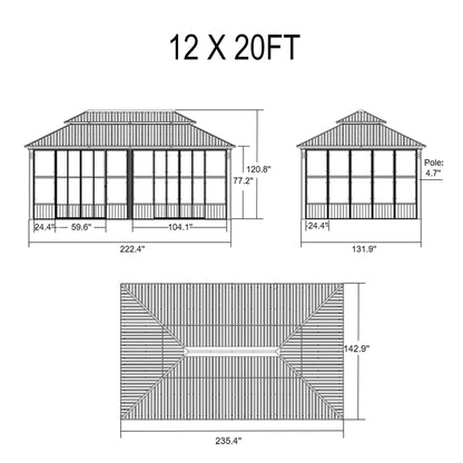 Alora Prestige Premium Hardtop Double Top Outdoor Patio Solarium Sunroom