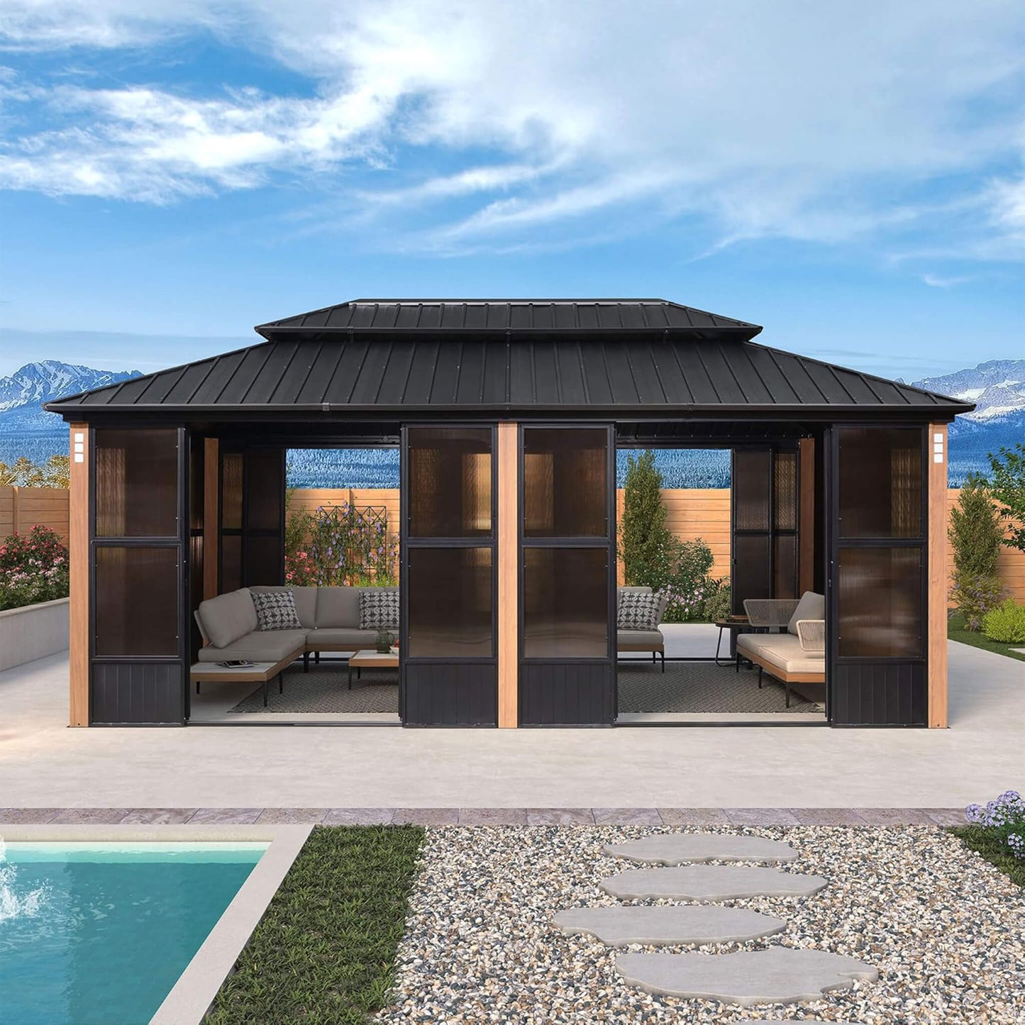 Alora Prestige Premium Hardtop Double Top Outdoor Patio Solarium Sunroom
